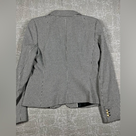 Banana Republic Houndstooth Checkered Business Button Front Italian Blazer Sz 12 - Picture 6 of 7